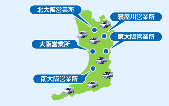 大阪府の担当営業所