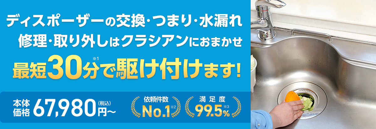 ディスポーザーの交換・つまり・水漏れ・修理・取り外し