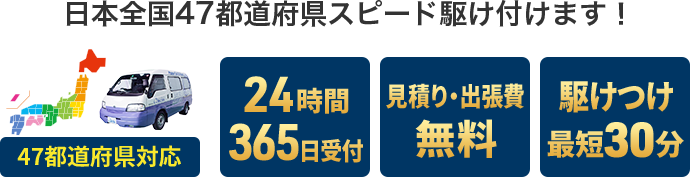 日本全国47都道府県スピード駆け付けます！