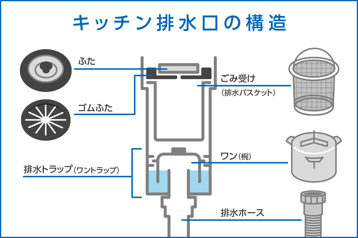 キッチン排水口の構造